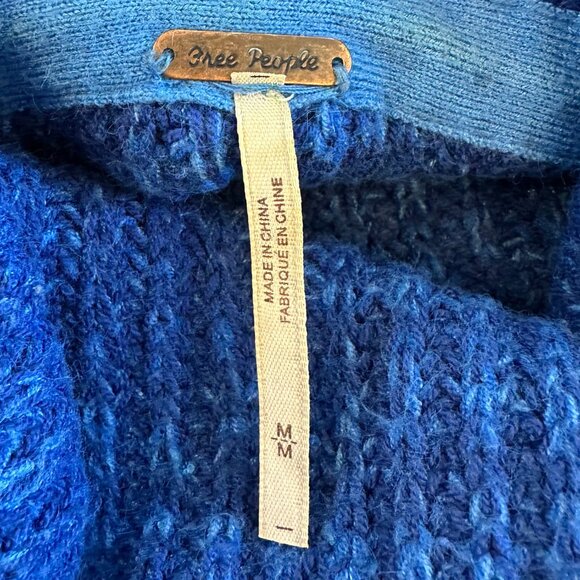 Free People Eleven Tunic Sweater Chunky Side Slit Turtleneck Size Medium - Picture 7 of 8